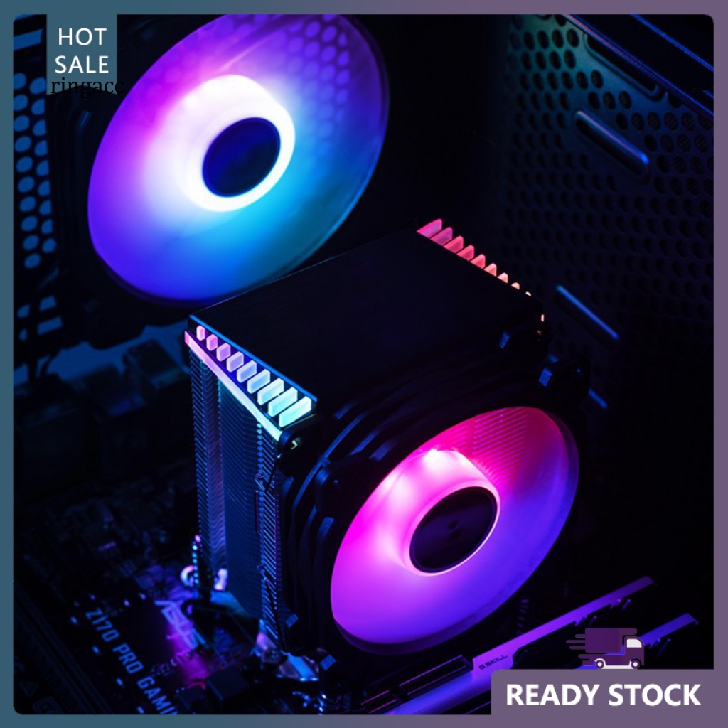 Quạt Tản Nhiệt Làm Mát CPU 12cm Hiệu Ứng Ánh Sáng Nhiều Màu Không Gây Tiếng Ồn Cho Văn Phòng