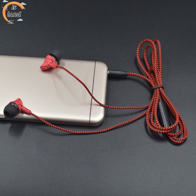 Tai Nghe Nhét Tai Jack 3.5mm Có Micro Thiết Kế Dây Bện Thời Trang