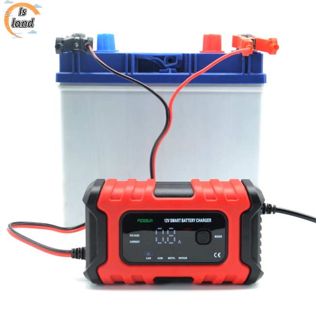 Bộ Sạc Pin Thông Minh Tự Động 12v 6a Có Màn Hình Led Hiển Thị Kỹ Thuật Số Cho Xe Hơi / Xe Máy