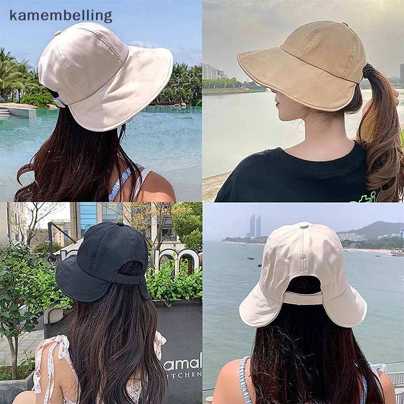 Kamembelling Mũ Bucket Vành Rộng Che Nắng Có Thể Điều Chỉnh Thời Trang Mùa Hè Cho Nữ