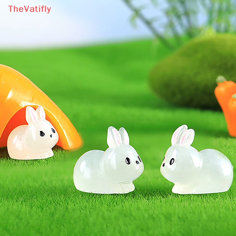 [Thevalifly] Đồ Chơi Búp Bê Thỏ Mini Bằng Nhựa Phát Sáng Trong Bóng Tối