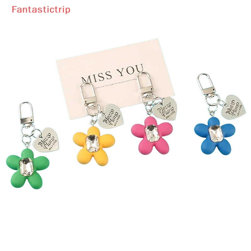 Móc Khóa Hình Hoa Đính Đá Quý Nhiều Màu Sắc Trang Trí Ba Lô / Túi Xách Mới