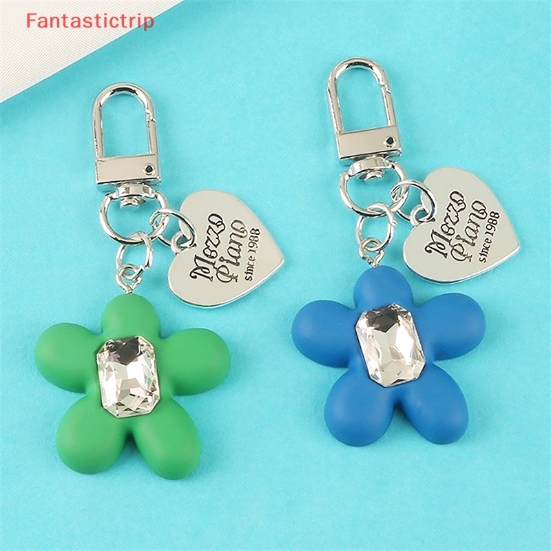 Móc Khóa Hình Hoa Đính Đá Quý Nhiều Màu Sắc Trang Trí Ba Lô / Túi Xách Mới