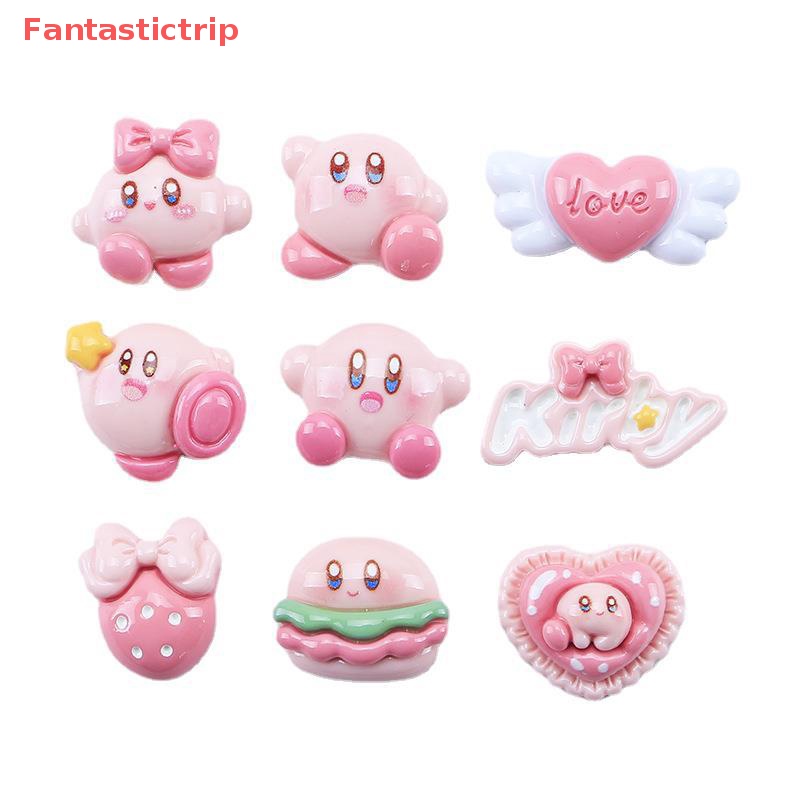 Bộ 5 Kẹp Tóc Hình Ngôi Sao Kirby Bằng Nhựa Resin Dễ Thương DIY