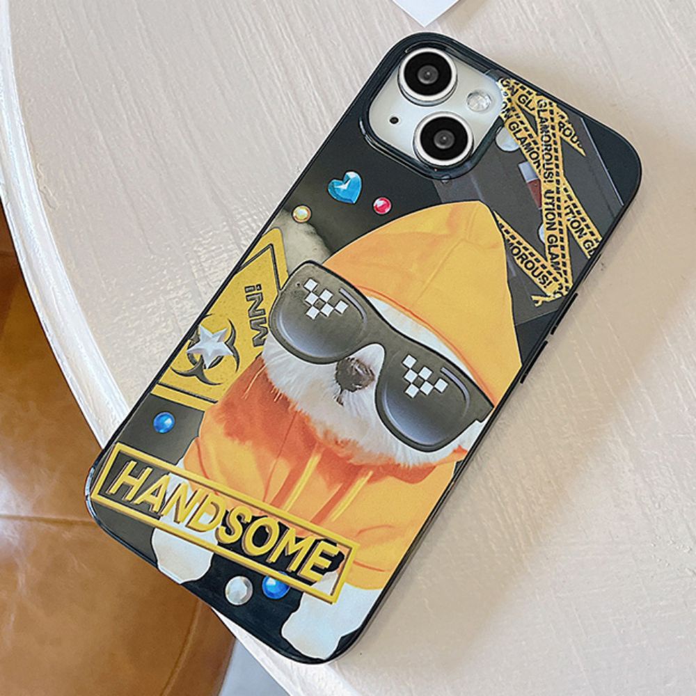 Ốp Điện Thoại TPU Mềm Siêu Mỏng Họa Tiết Mèo Đeo Kính Mát Cho IPhone 14 Pro Max 13 12 11 Pro Max