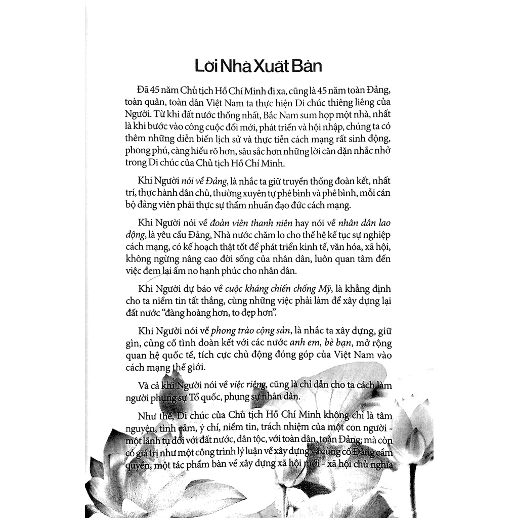 Sách Di Chúc Của Chủ Tịch Hồ Chí Minh