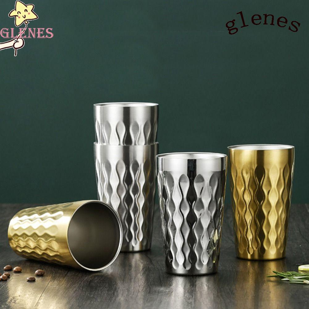 Cốc Uống Rượu Cocktail Bằng Thép Không Gỉ Cách Nhiệt Hai Lớp Phong Cách Hàn Quốc