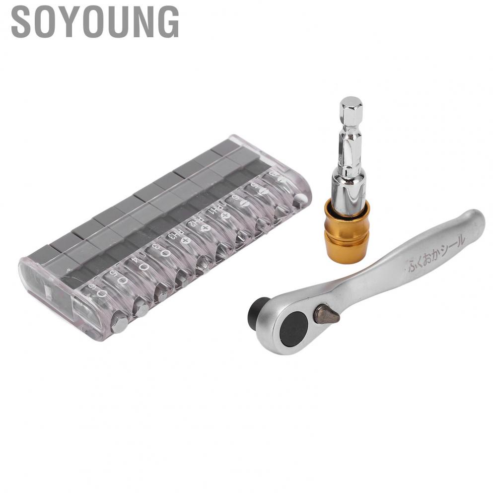 Soyoung 12pcs Ratchet Wrench Bits Set Mini Ratchet Screwdriver Bits Kit for Car  Tool Ratchet Wrench Screwdriver Set New