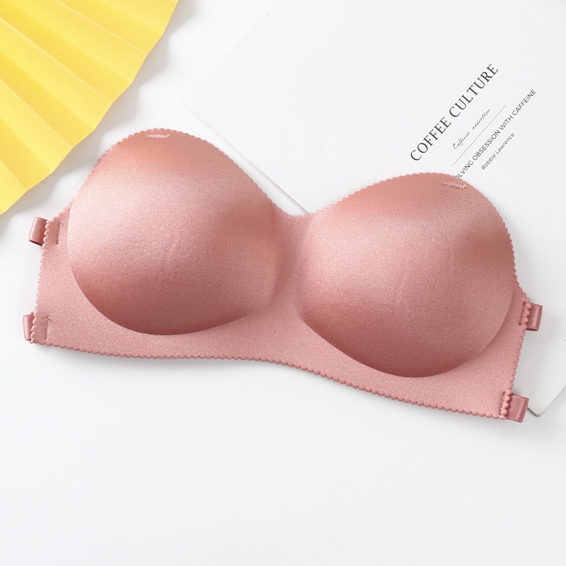 Áo Ngực Một Mảnh Không Gọng Dây Chéo Lưng Màu Trơn Dành Cho Nữ