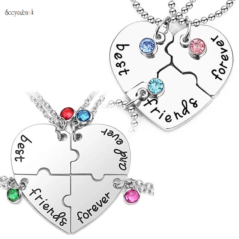 Set 3 / 4 Vòng cổ Mặt Ghép Hình Trái Tim Đơn Giản Cho Nữ