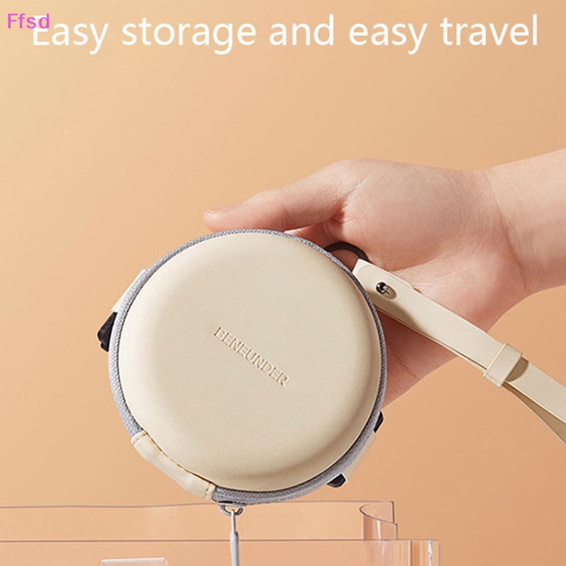 Túi Da Mềm Đựng Mắt Kính Hình Tròn Có Khóa Kéo Có Thể Gập Lại