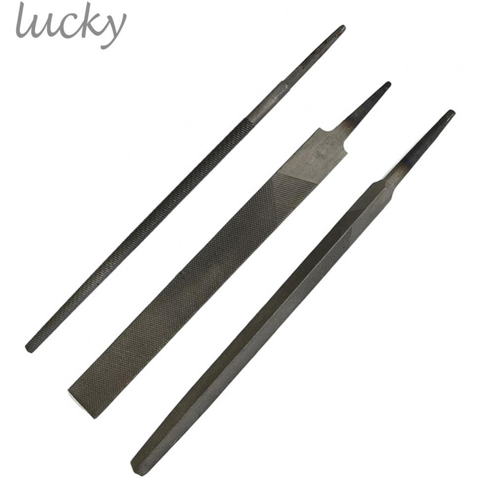 Bộ 3 Cây Dũa Bằng Thép Không Gỉ 6 Inch Hình Tròn Và Tam Giác Dùng Làm Đồ Kim Loại