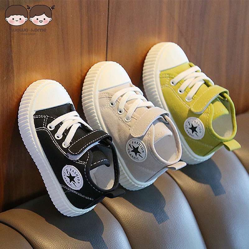 Giày Vải canvas Đế Mềm Cao Cổ Chống Trượt Thời Trang Thường Ngày Mới Cho Bé Trai Và Bé Gái