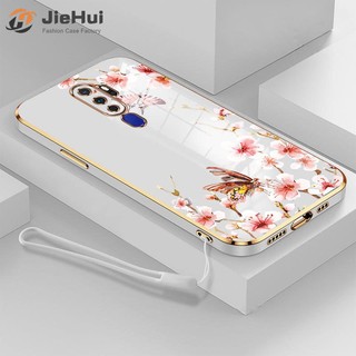Ốp điện thoại silicon họa tiết bươm bướm kèm dây đeo cho oppo a9 2020 a5 2020 oppo a31 a8 oppo f11 a9 oppo f11 pro