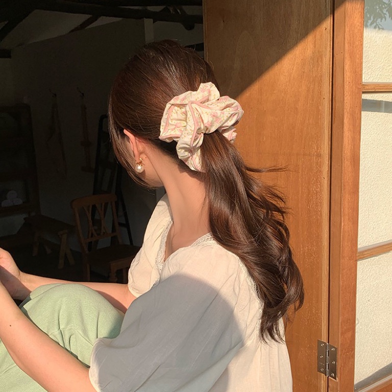 Dây Cột Tóc Cao Su Co Giãn In Họa Tiết Hoa Phong Cách Hàn Quốc Mẫu Mới 2023 Thời Trang Cho Nữ