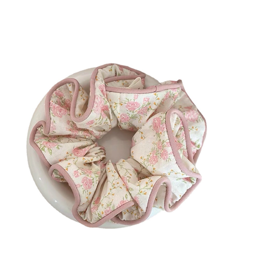 Dây Cột Tóc Cao Su Co Giãn In Họa Tiết Hoa Phong Cách Hàn Quốc Mẫu Mới 2023 Thời Trang Cho Nữ