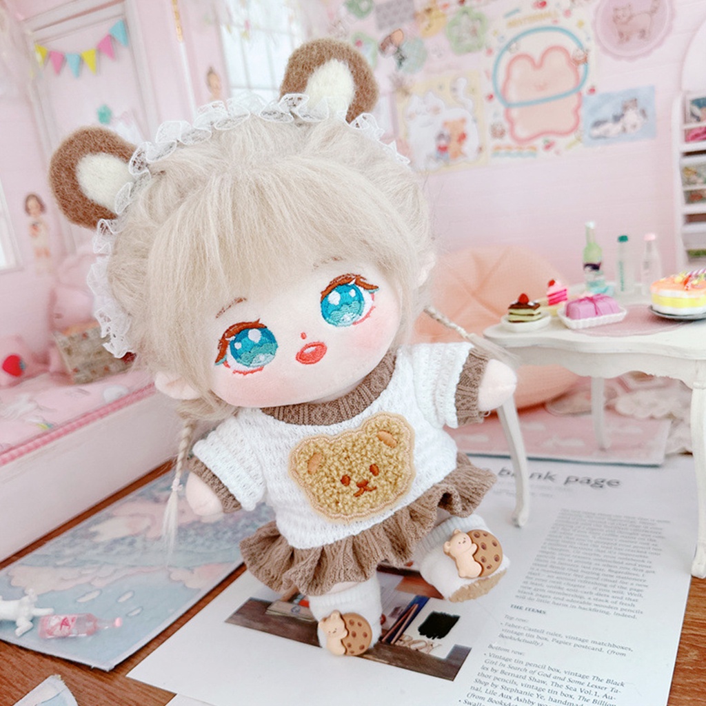 Búp Bê Nhồi Bông Hình Gấu Mềm Mại 20cm Dùng Làm Đạo Cụ Chụp Ảnh