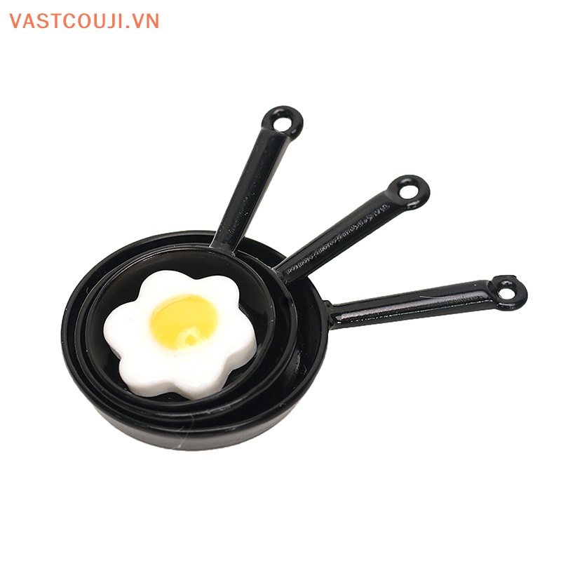 1 Bộ Chảo Chiên Trứng Trang Trí Nhà Búp Bê Tỉ Lệ 1: 12