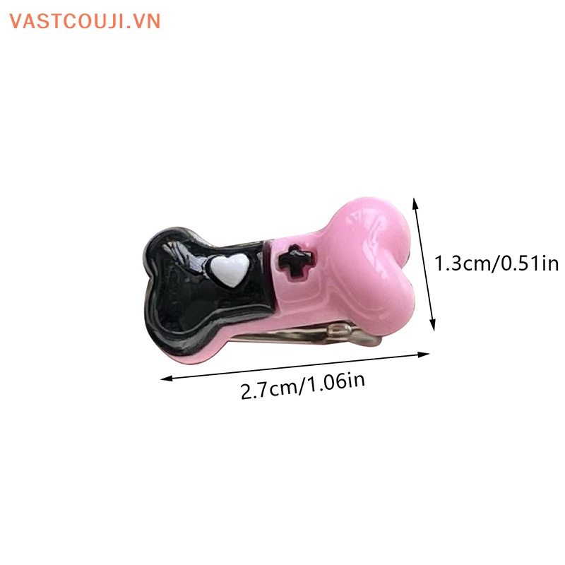 Kẹp Tóc Đính Nơ Hình Trái Tim Phong Cách Lolita Dễ Thương Cho Nữ