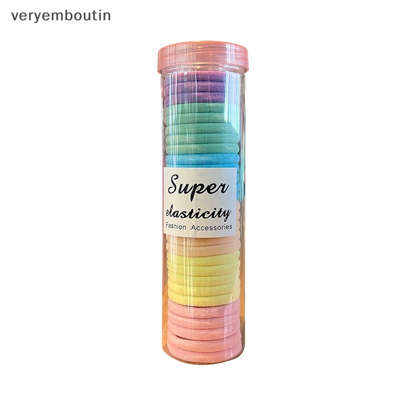 Hộp 24 Dây Buộc Tóc Co Giãn Không Đau Xinh Xắn Cho Bé Gái