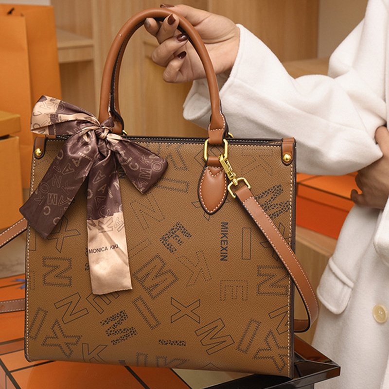 Túi tote Lụa Sức Chứa Lớn In Họa Tiết Đơn Giản Thời Trang Cho Nữ