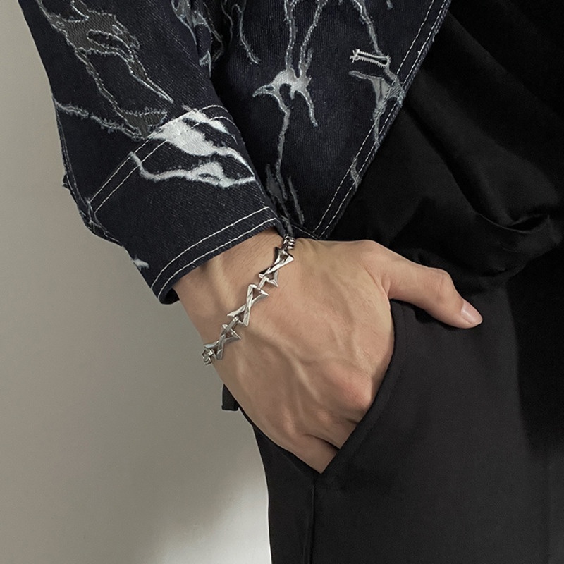 Vòng Đeo Tay Nối Chữ Z Bằng Thép Titan Thời Trang Đường Phố hip hop Đường Phố Cao Cấp Cho Nam Và Nữ