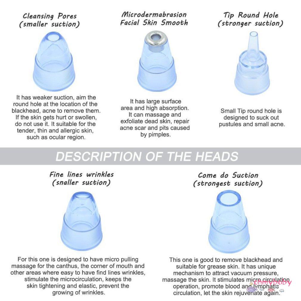[Ready] Mặt Loại Bỏ Mụn Đầu Đen Electric Acne Cleaner Điểm Công Cụ Máy Hút Bụi Đốm Lỗ Chân Lông [Z/6]