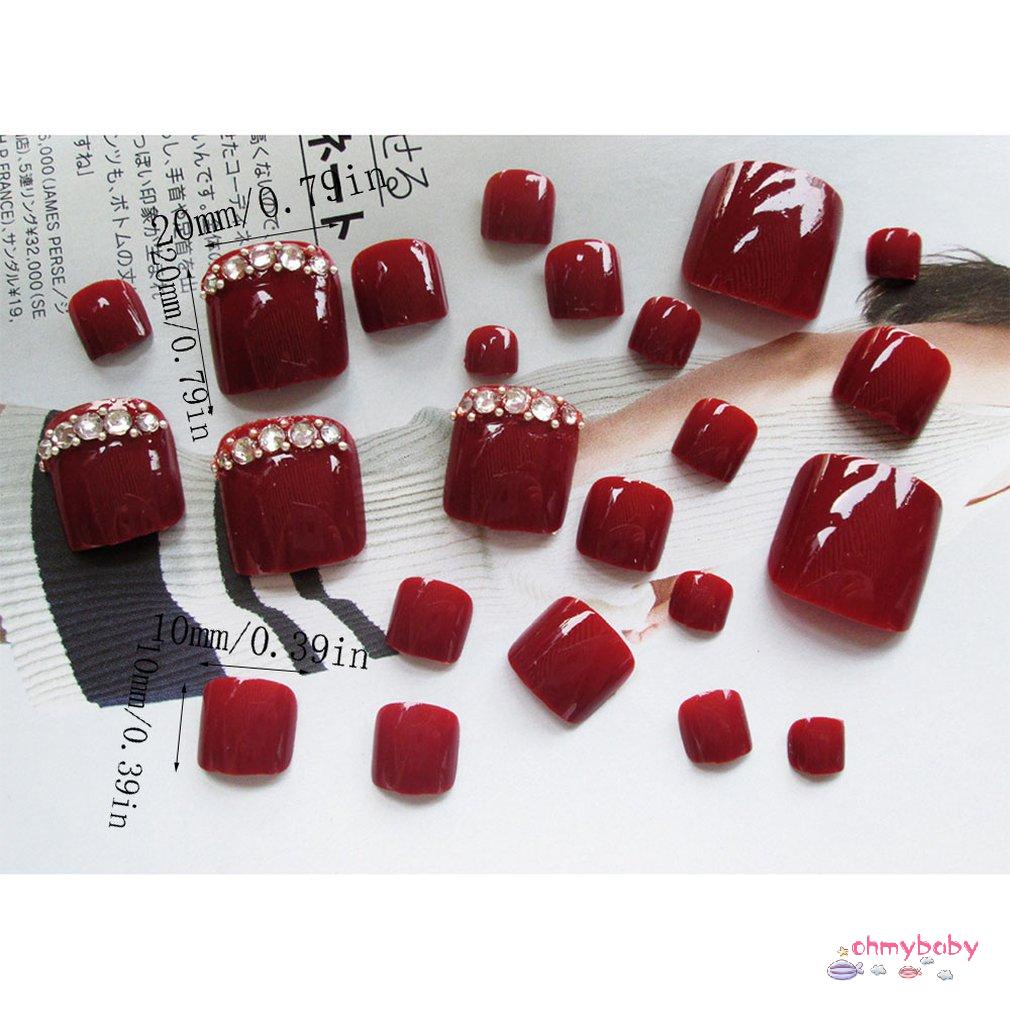 [Ready] 24 Chiếc Móng Tay Giả Chân Thiết Kế Đặc Biệt Ngắn Vuông Mặc Miếng Dán Nghệ Thuật Làm Đẹp Bộ [Z/6]