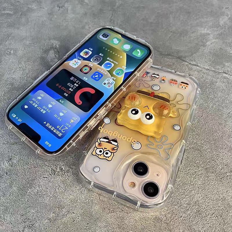 Ốp Điện Thoại Mềm Chống Rơi Hình Bọt Biển Hoạt Hình Cho Iphone 14promax 13 13promax 12 11 7 8Plus Xsmax 6S