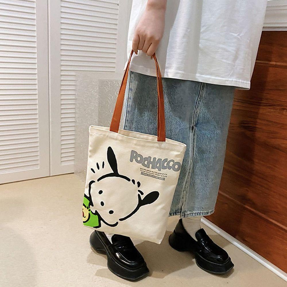 Túi Canvas Đeo Vai Đựng Mỹ Phẩm / Son Môi / Đồ Trang Điểm Sức Chứa Lớn In Chữ Daanes Dog Thời Trang Đường Phố Cho Nữ