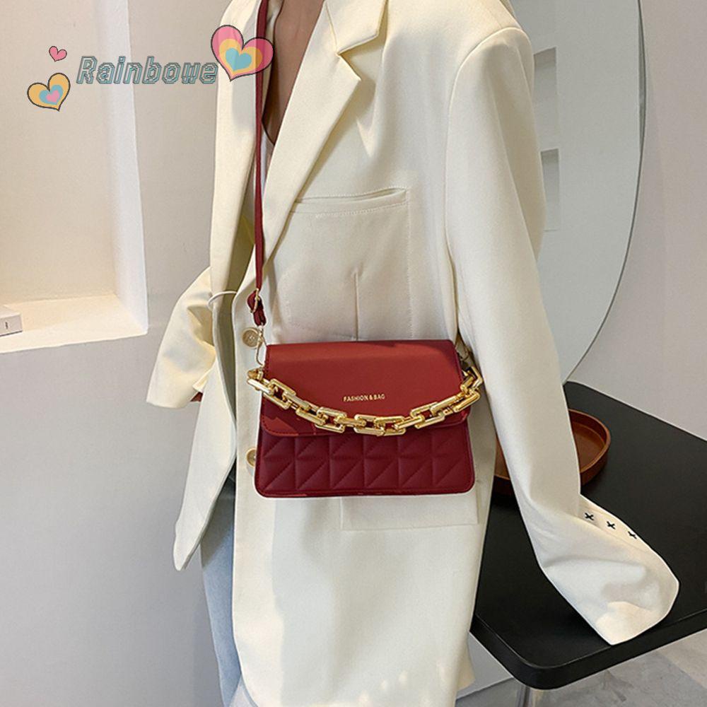 Túi Đeo Chéo Da PU Màu Cầu Vồng Thời Trang Cho Nữ