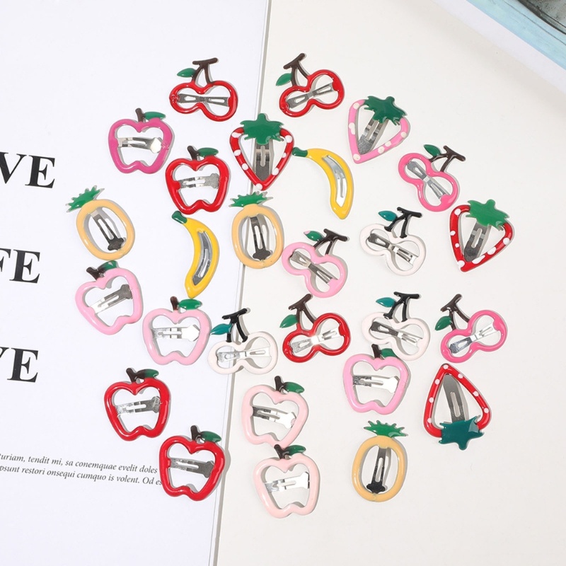 Set 50 Kẹp Tóc Hình Trái Cây Bằng Kim Loại Cho Nữ