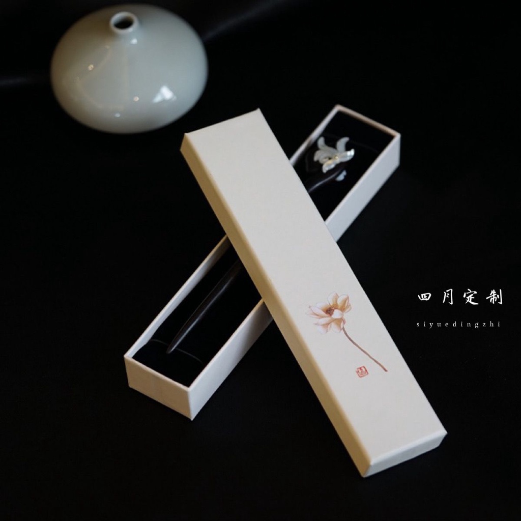 Kẹp Tóc Bằng Gỗ Mun Hình Bướm / Hoa Lan / Cá Ngựa Màu Trắng Thời Trang Mùa Hè Đơn Giản