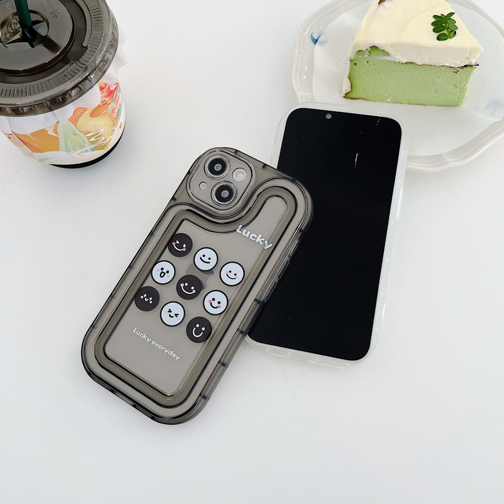 Ốp Điện Thoại TPU Dẻo Trong Suốt Họa Tiết Trái Tim &amp; Mặt Cười Dễ Thương Cho iPhone 14 Plus 13 12 11 Pro Max