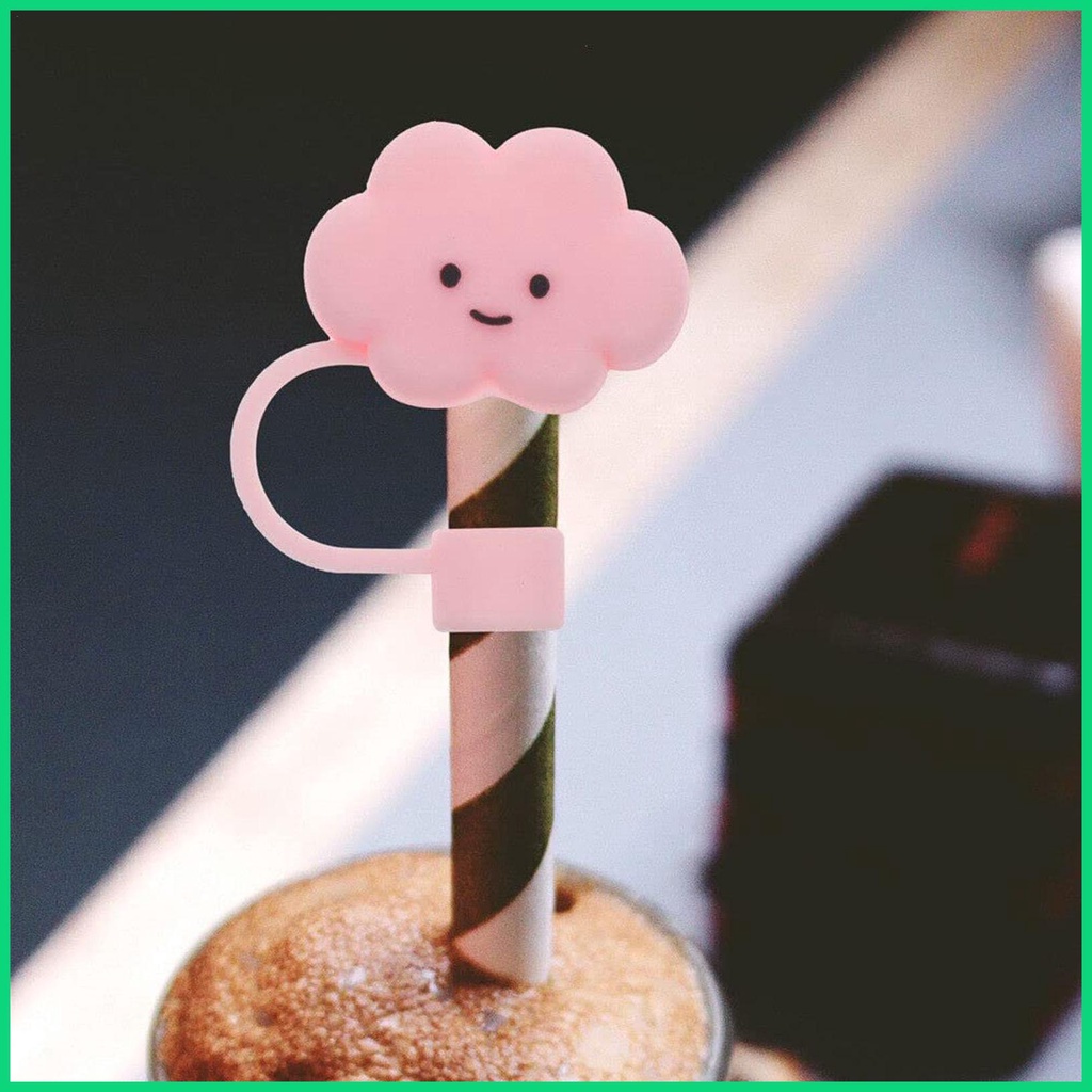 Nắp Đậy Ống Hút Bằng Silicone Tái Sử Dụng Được Hình Đám Mây Kích Thước 6-8mm