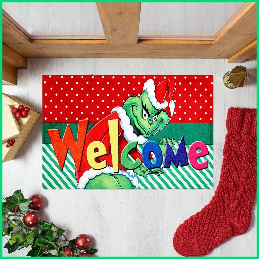 Thảm Chùi Chân Chống Trượt Họa Tiết Hoạt Hình Trang Trí Giáng Sinh