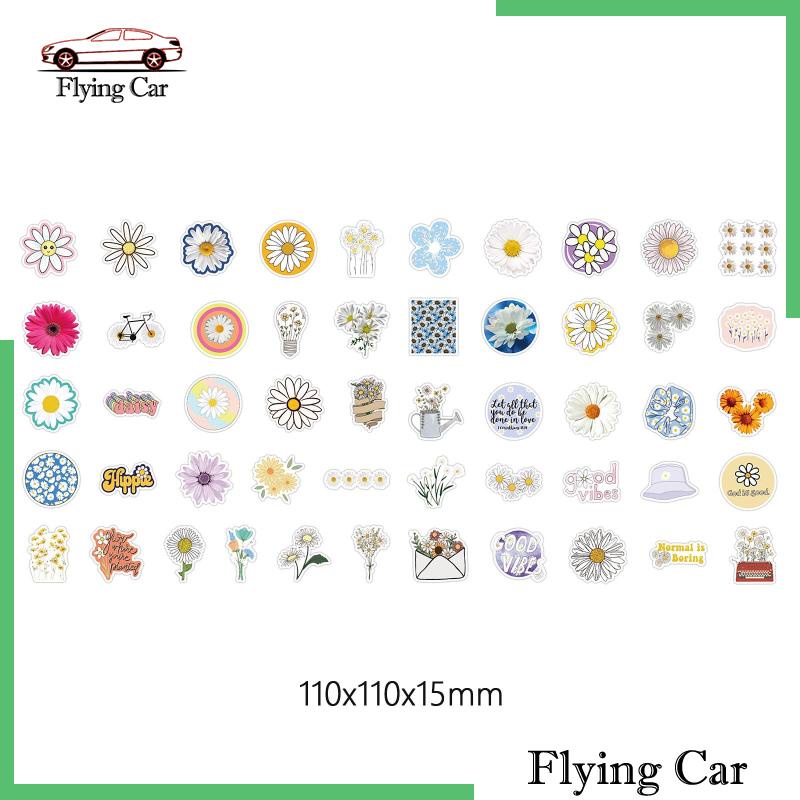 Set 2 Cuộn 50 Miếng Dán Chống Thấm Nước Hình Hoa Cúc Trang Trí Gói Quà