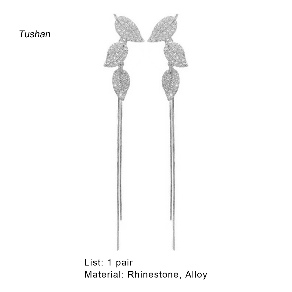 1 Đôi Bông Tai Dài Hình Chiếc Lá Sang Trọng Dành Cho Nữ