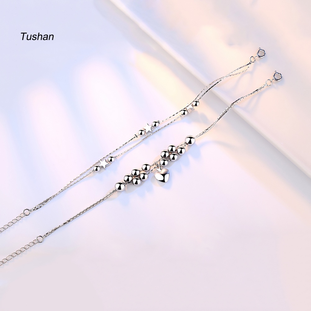 Vòng Tay Chuỗi Hạt Đính Mặt Ngôi Sao / Trái Tim Thời Trang Cho Nữ