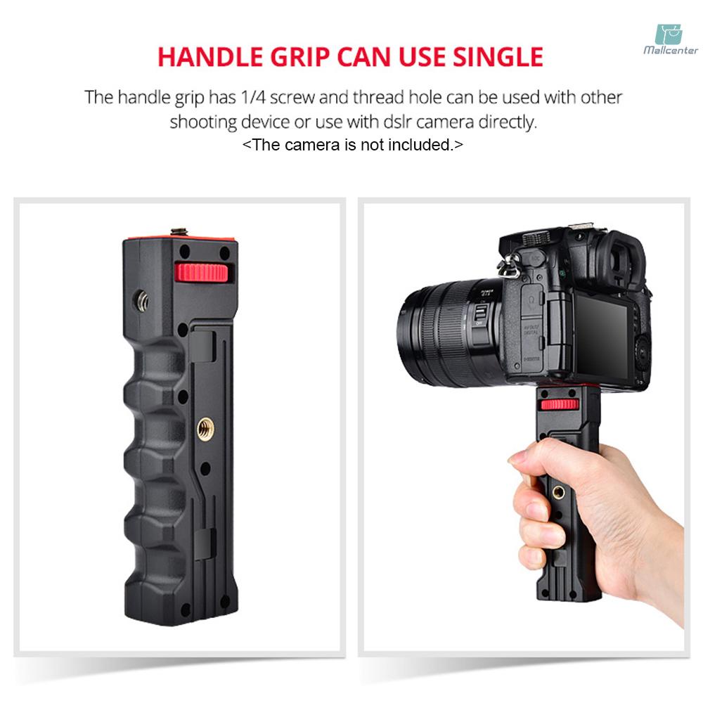 Portable Smartphone Video Rig Handheld Phone Stabilizer Grip Cage with Phone Holder 3 Cold Shoe Mounts Handle for iPhone Xs/Xs Max/XR/X/8 for Samsung Xiaomi Huawei