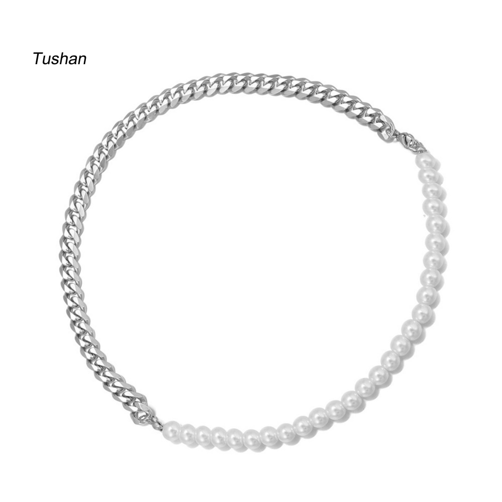 [Ts] Vòng Tay Chuỗi Hạt Ngọc Trai Giả Phong Cách Hip hop Đơn Giản Thời Trang Cho Nam