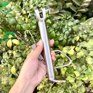 Chân chống nghiêng tròn + lò xo và ốc chống Inox 304 kèm lò xo và ốc chống dành cho các dòng xe