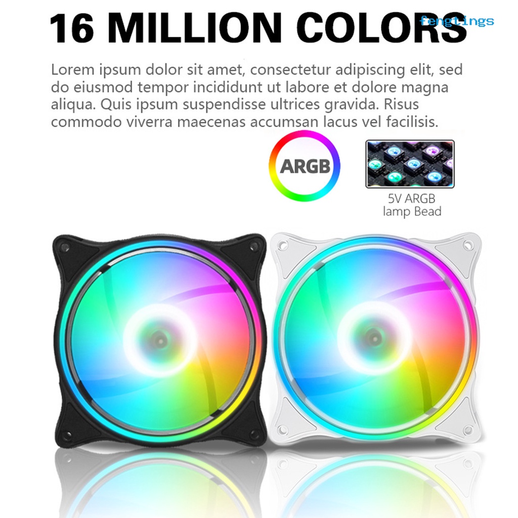 Quạt Tản Nhiệt CPU 5V ARGB Hiệu Ứng Ánh Sáng Tốc Độ Cao Không Trơn Điều Khiển Nhiệt Độ Không Khí Thông Minh Cho PC