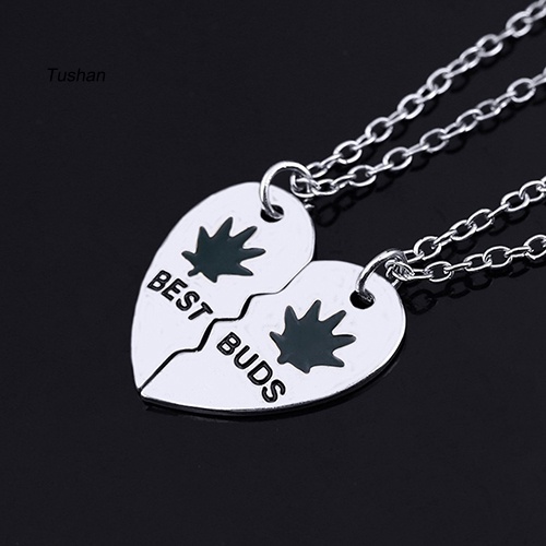 Set 2 Vòng cổ Tình Bạn Mặt Hình Lá / Trái Tim Dễ Thương