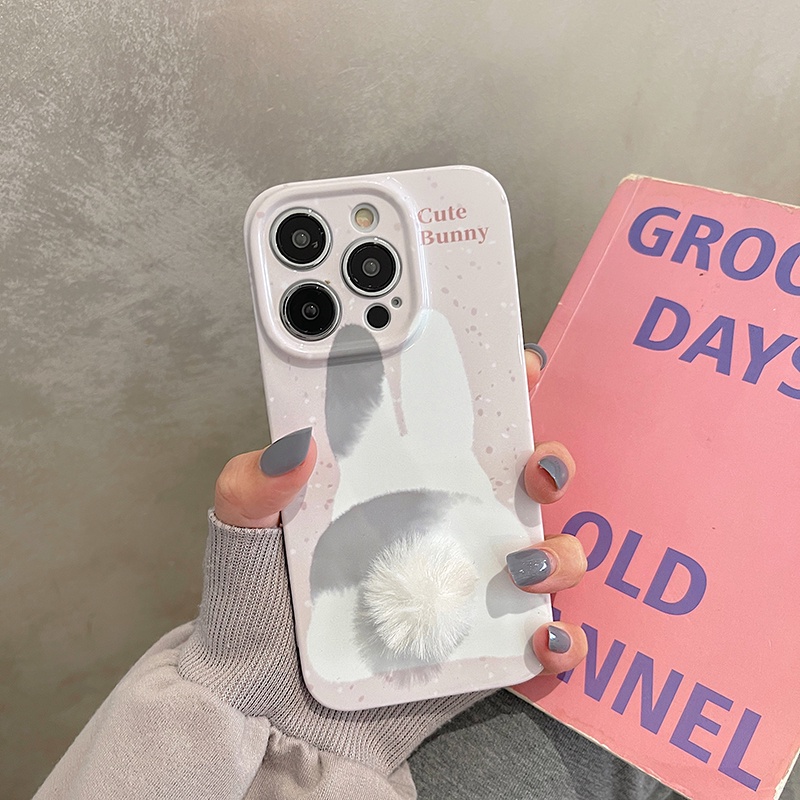 Ốp Điện Thoại Cứng Chống Sốc Chống Rơi Hình Đuôi Thỏ Cho iPhone 14 13 12 11 Pro Max 14 Plus