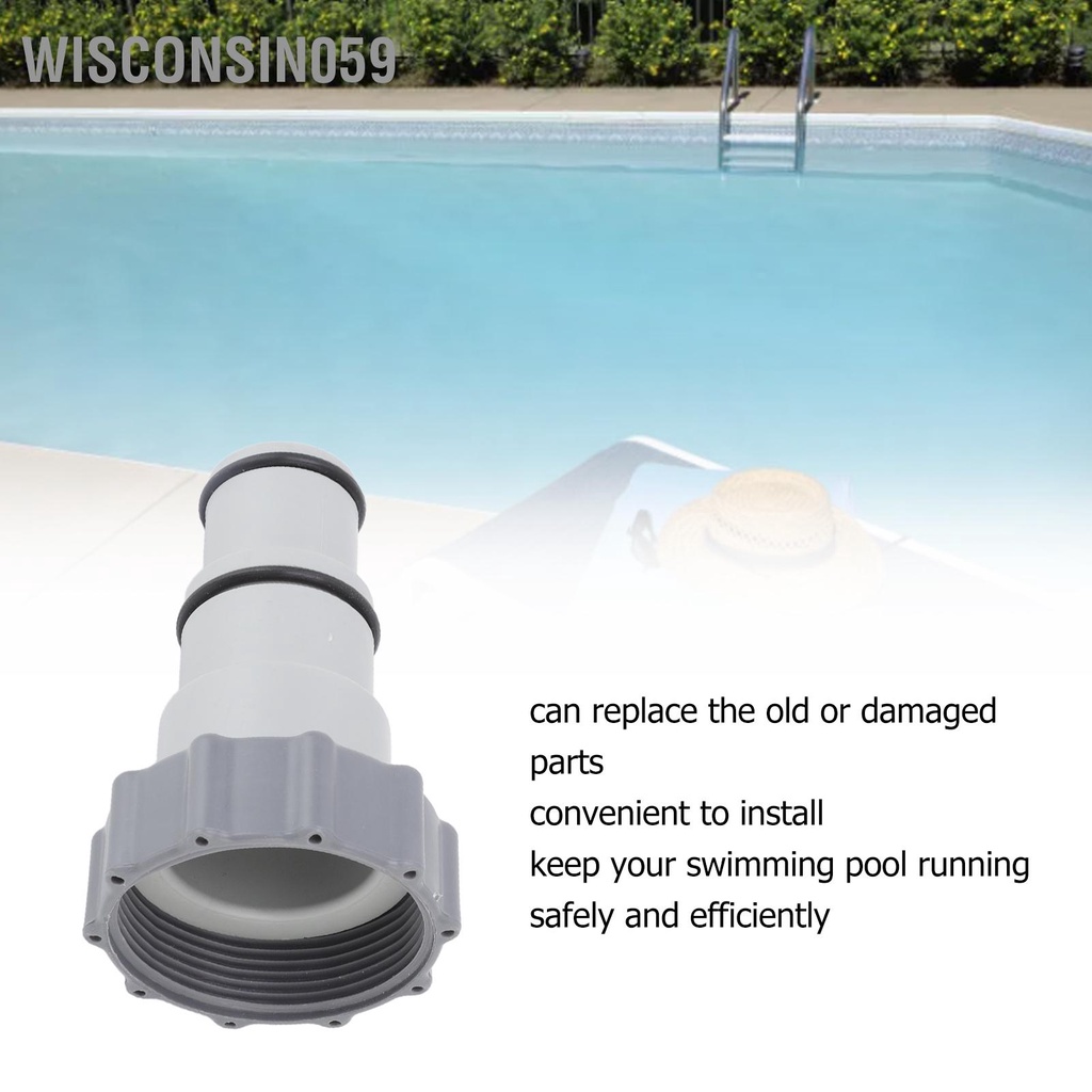 Wisconsin059 2 Chiếc Thay Thế Vòi Adapter Nhựa Hồ Bơi Phụ Kiện Kết Nối Ren Máy Bơm 1.5in 1.25in