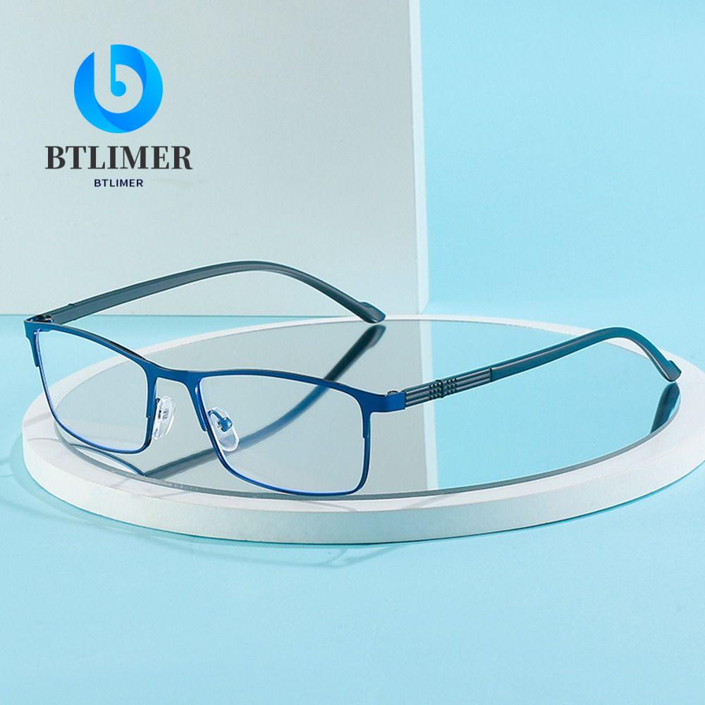Btlimer Mắt Kính Gọng Kim Loại Siêu Nhẹ Màu Xanh Dương