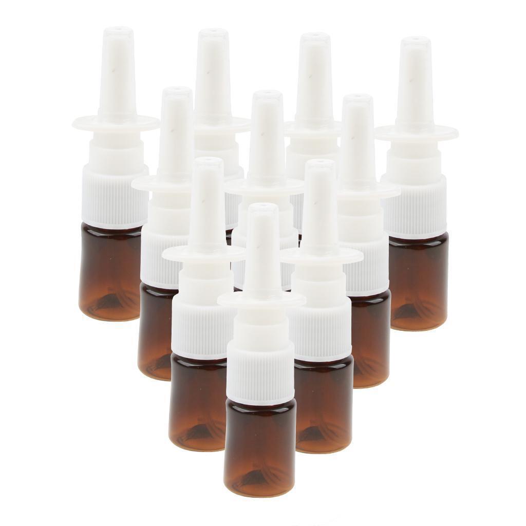 Set 10 Chai Xịt Mũi Mini 5ml Bằng Nhựa Màu Nâu