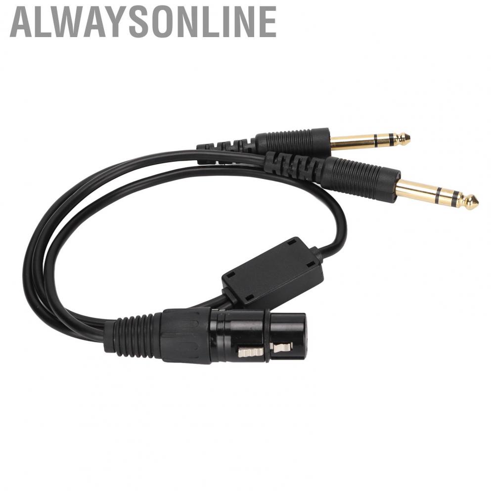 Alwaysonline XLR To 2 GA Plug Conversion Cable  Aviation Headphone Adapter Stretchable for Airbus Headset