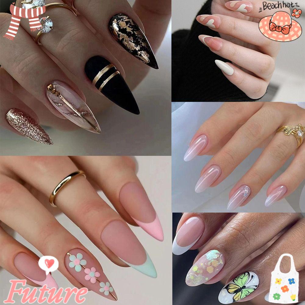 Set 24 Móng Tay Giả Họa Tiết Bướm Độc Đáo